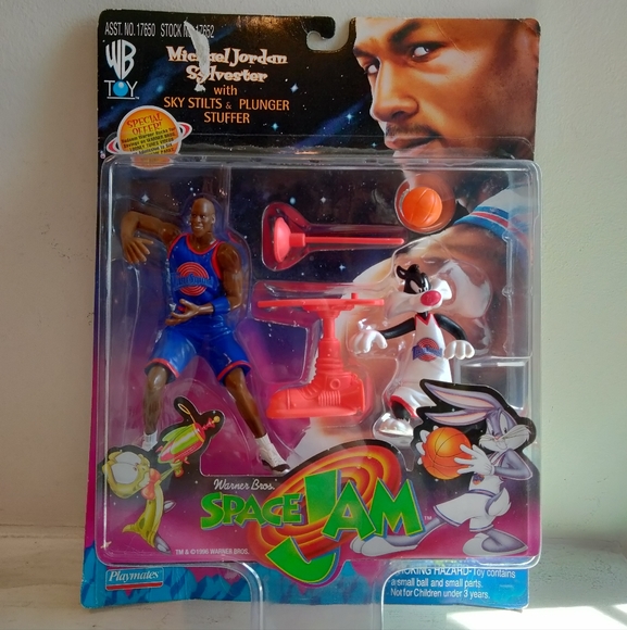 NIB Vintage 1996 Space Jam Michael Jordan and Sylvester toy action